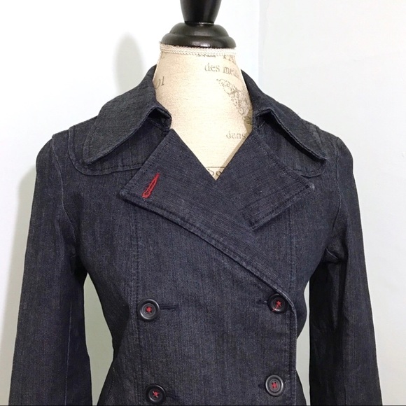Ann Taylor LOFT Denim Pea Coat - Picture 3 of 5
